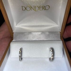 Dondero Silver Sparkling Hoop Earrings